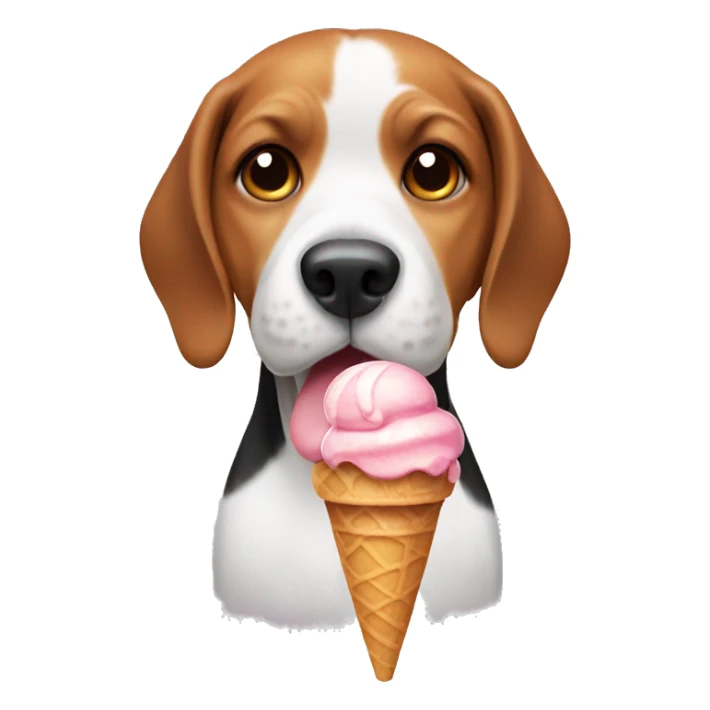 Dog Beagle with ice cream sticker