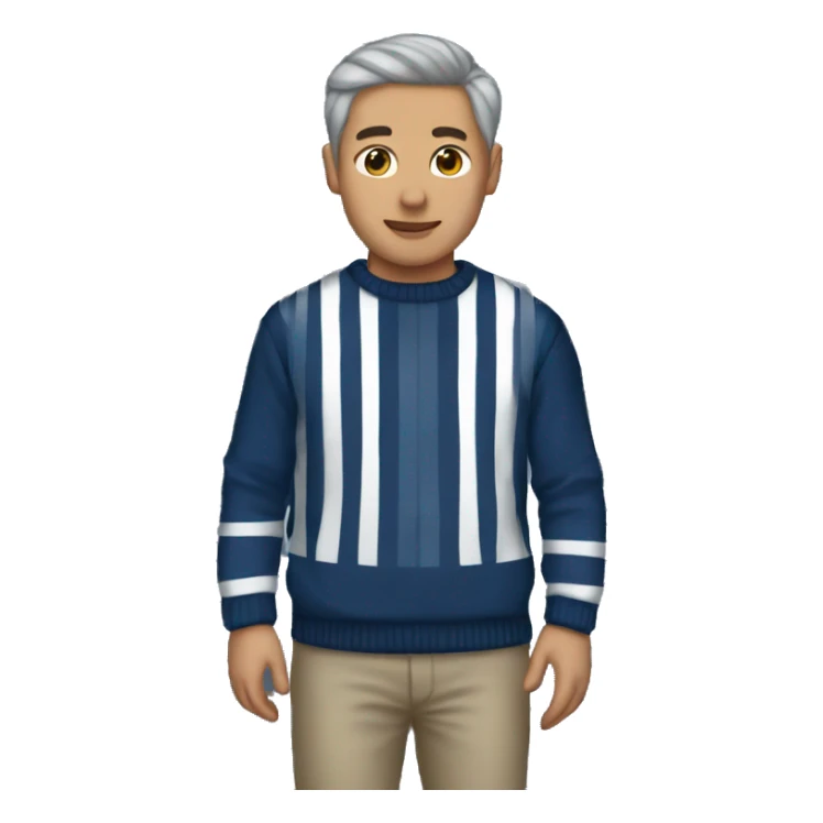 dark blue and white striped sweater sticker