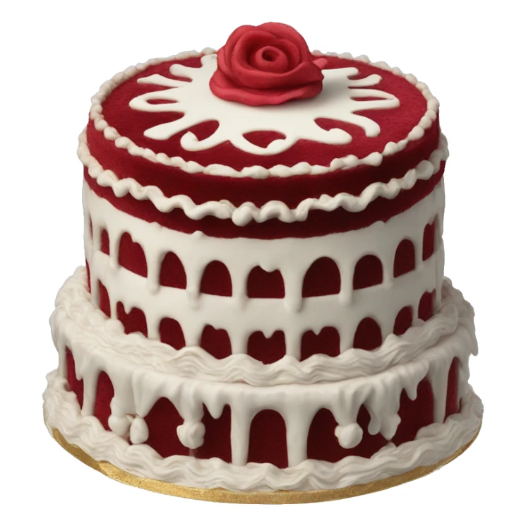 highly detailed rococo red velvet cake sticker