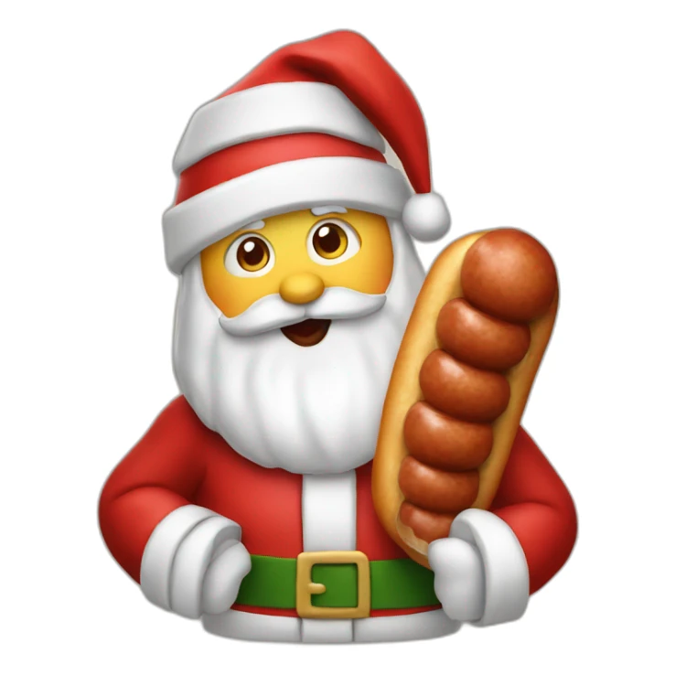 sausage eating santa claus sticker