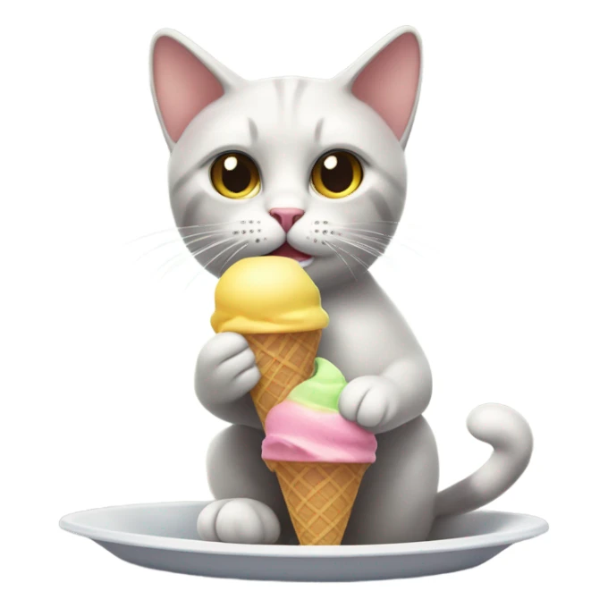 Cat eating ice cream  sticker