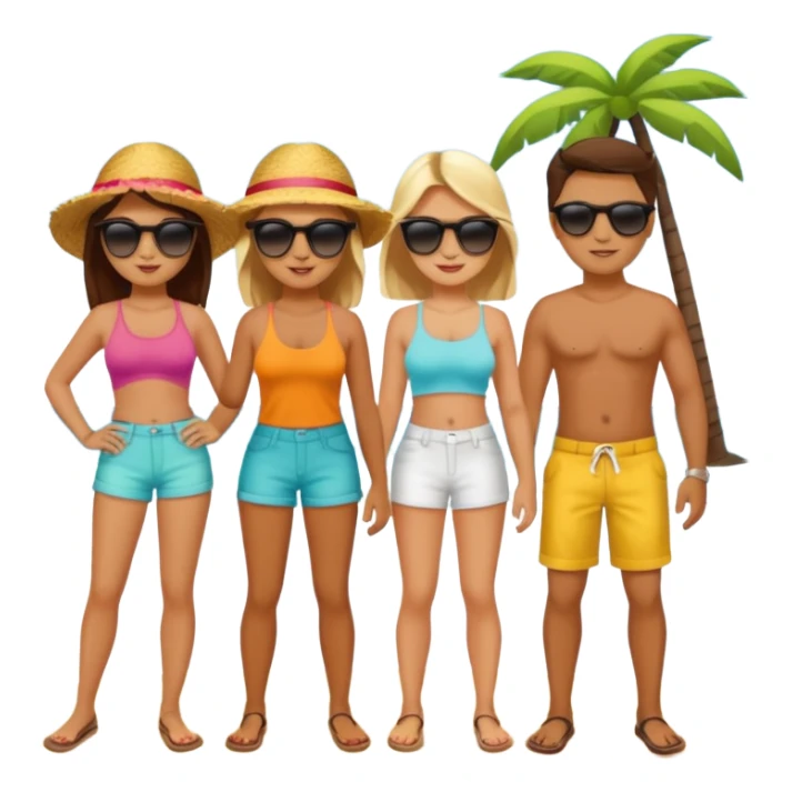 beach vibes with stylish friends sticker