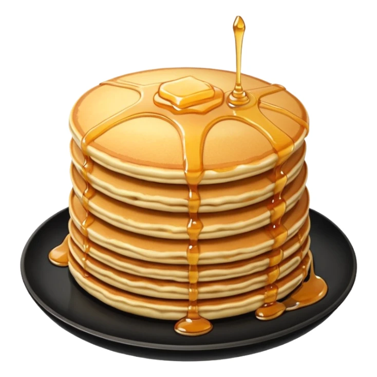 TWO Pancakes with honey in a black plate sticker