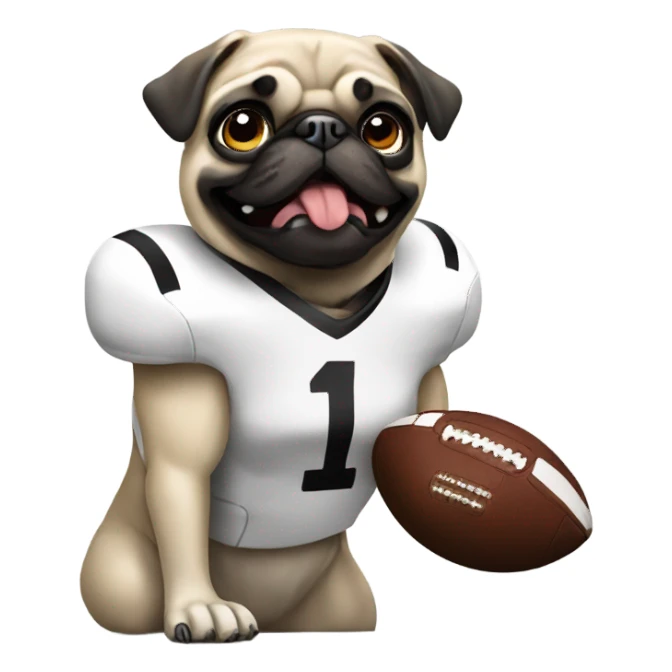 Pug football player  sticker