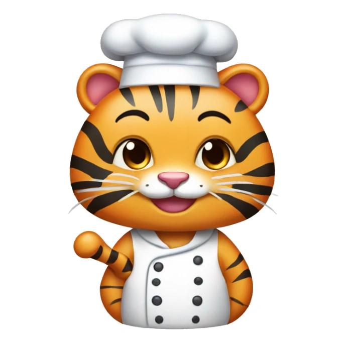 Kawaii Cartoon tiger chef  sticker