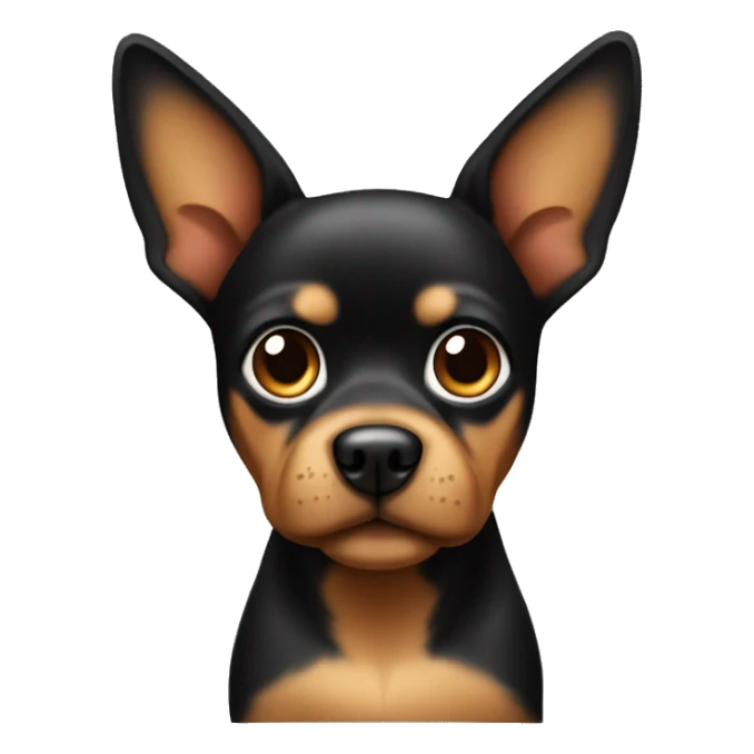 black tan small dog with pointy ears sticker