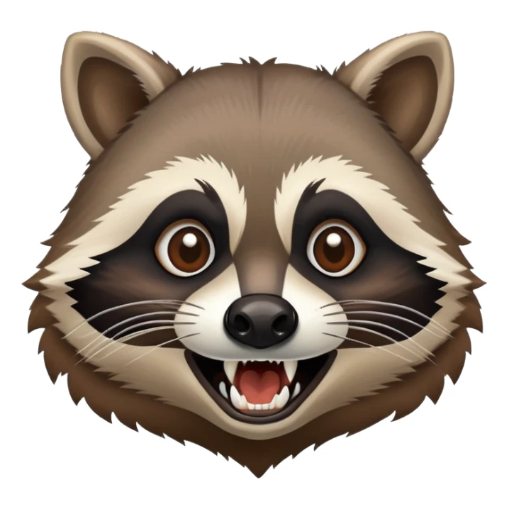 raccoon biting sticker