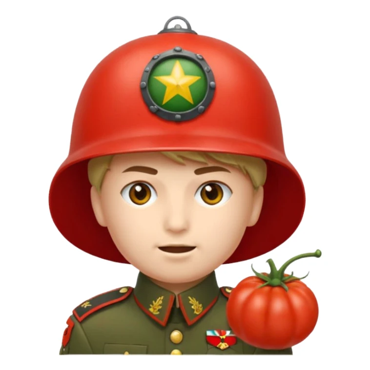 Eine Tomate mit Gesicht als Panzerkomandant sticker