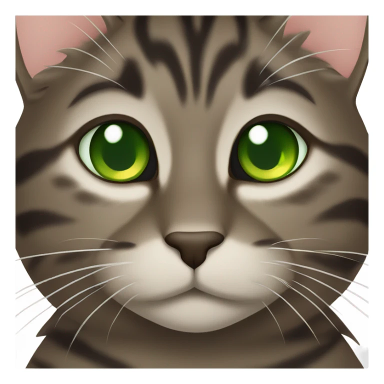 Dark brown tabby cat with green eyes sticker