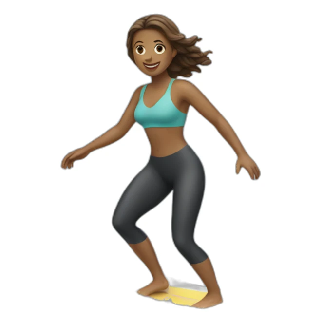 a woman surfing sticker