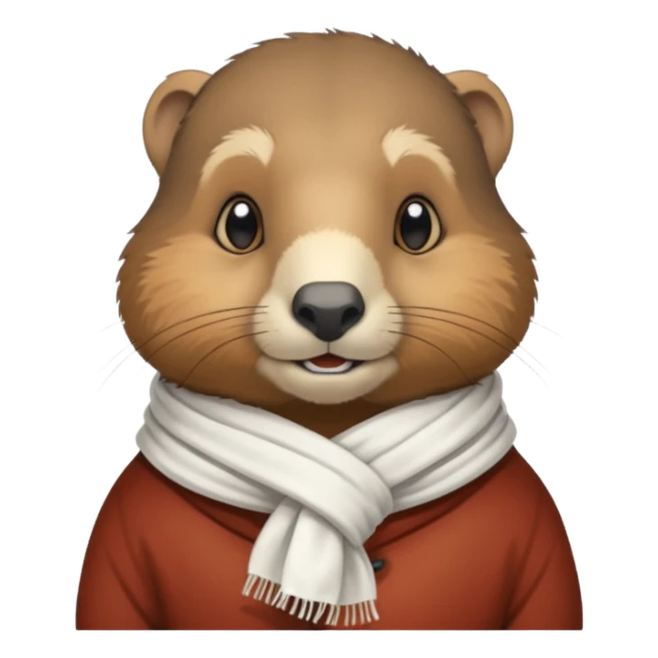 Marmot standing with a White scarf sticker