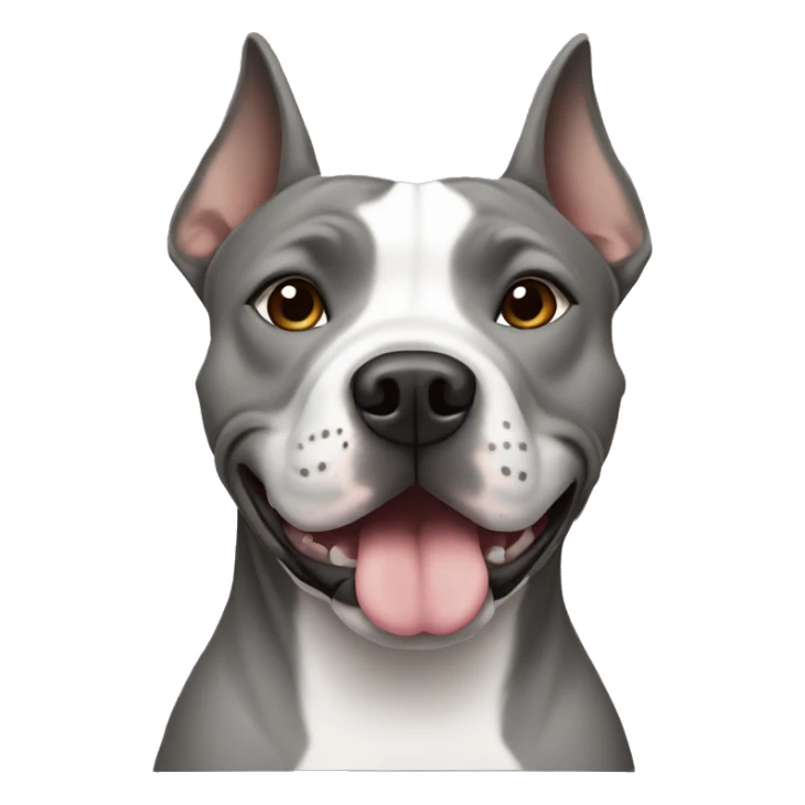 Gray Staffordshire terrier with pointy ears   sticker