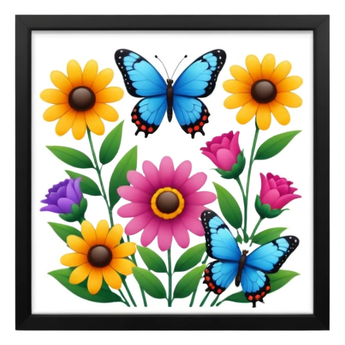 flowers butterflies frame certificates for kids sticker