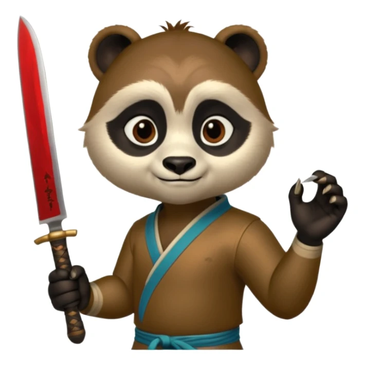 Kai from kung fu panda knife emoji sticker