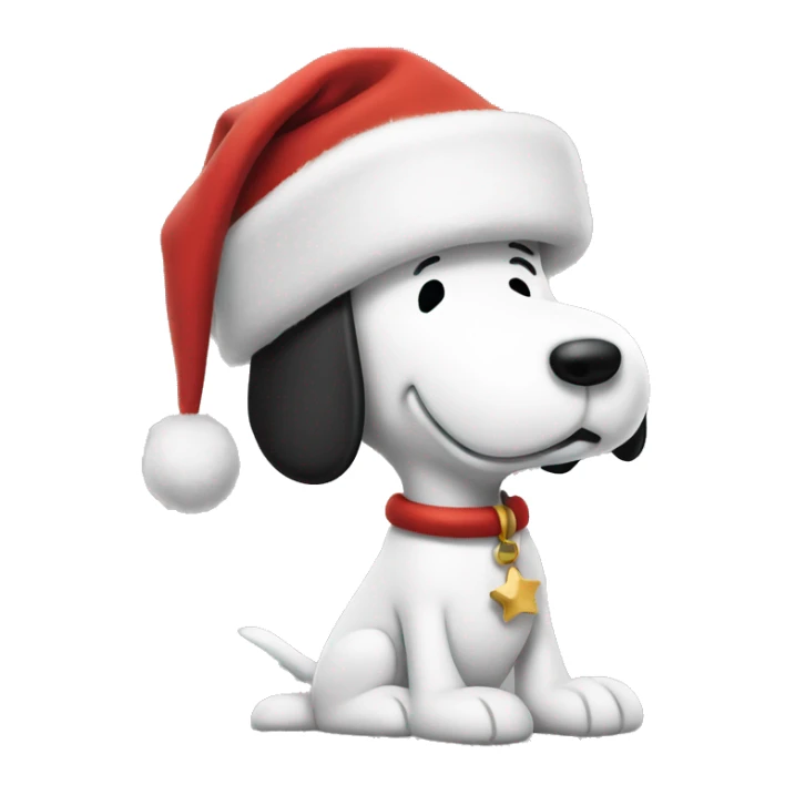 Snoopy wearing and Christmas hat  sticker