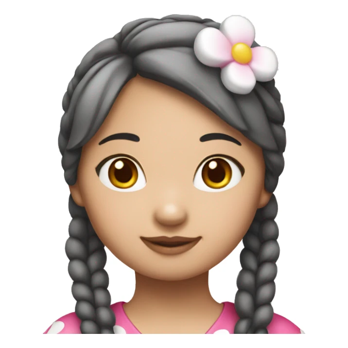 Asian girl dressed in hello kitty sticker