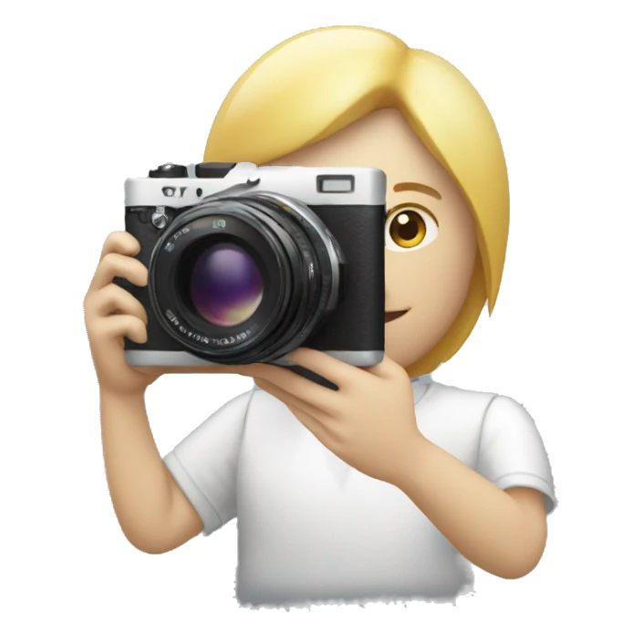 white iemoji holding a sony camera sticker
