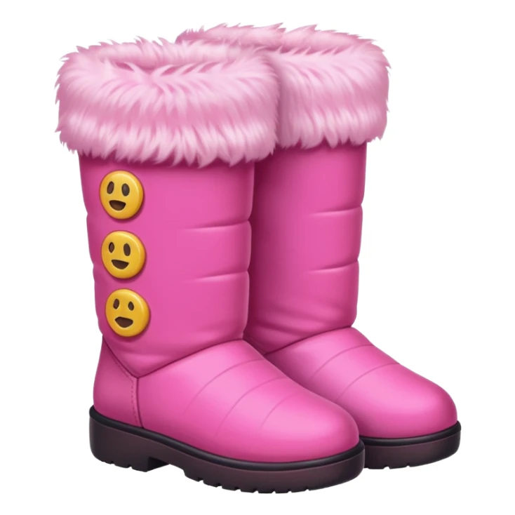 Cute pink fur boots sticker