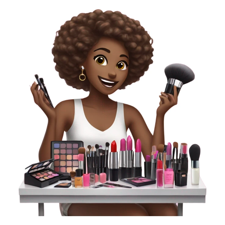 Makeup kit and a girl sticker