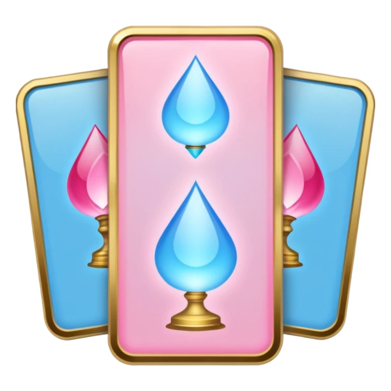 Three Oracle cards light blue and pink colors sticker