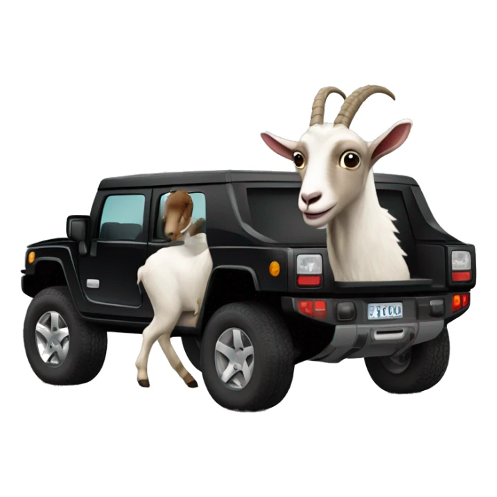 Goat driving a 2024 hummer sticker
