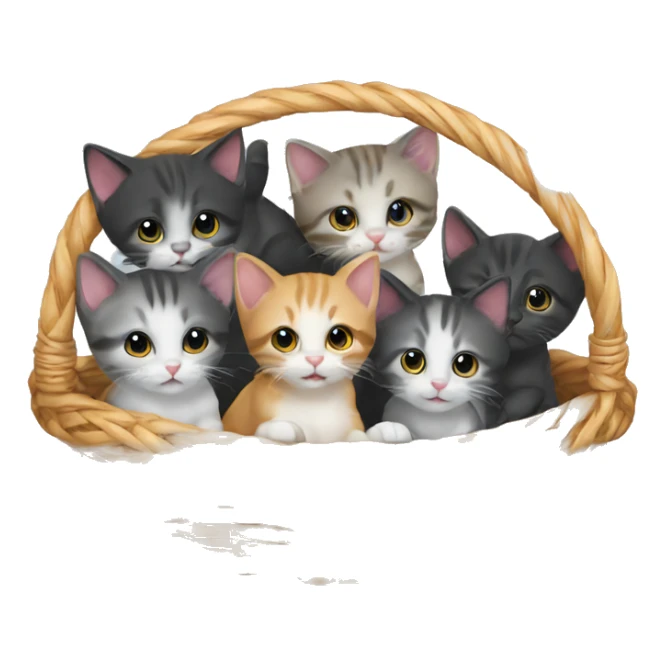 basket of kittens  sticker