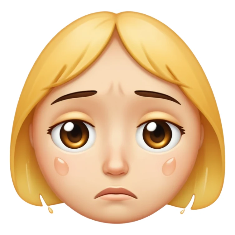 face with big teardrops, sad but cute sticker