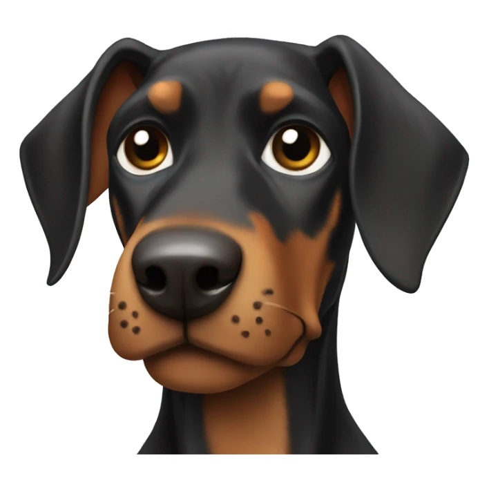 Doberman with a punk bow on the goals sticker