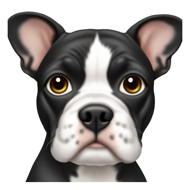 Frenchton half white half black sticker