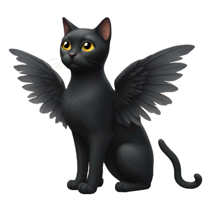 black cat wearing wings  sticker