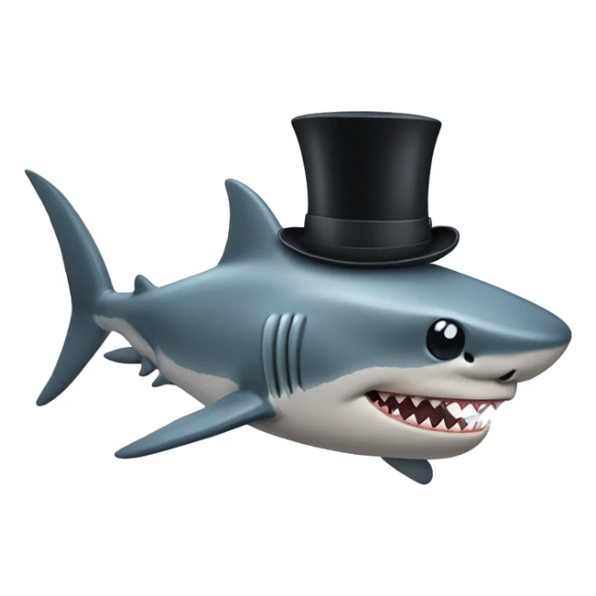 Shark with a top hat sticker
