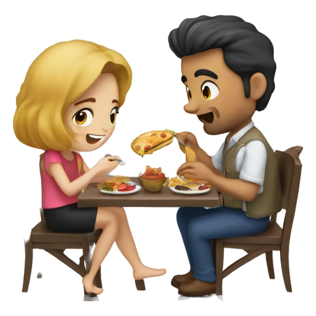 natalia comiendo berengena con hugo2 sticker