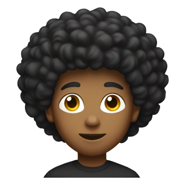 A boy with long afro in a black nike tech sticker