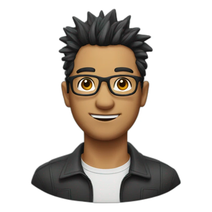Man with specs and hair spikes sticker