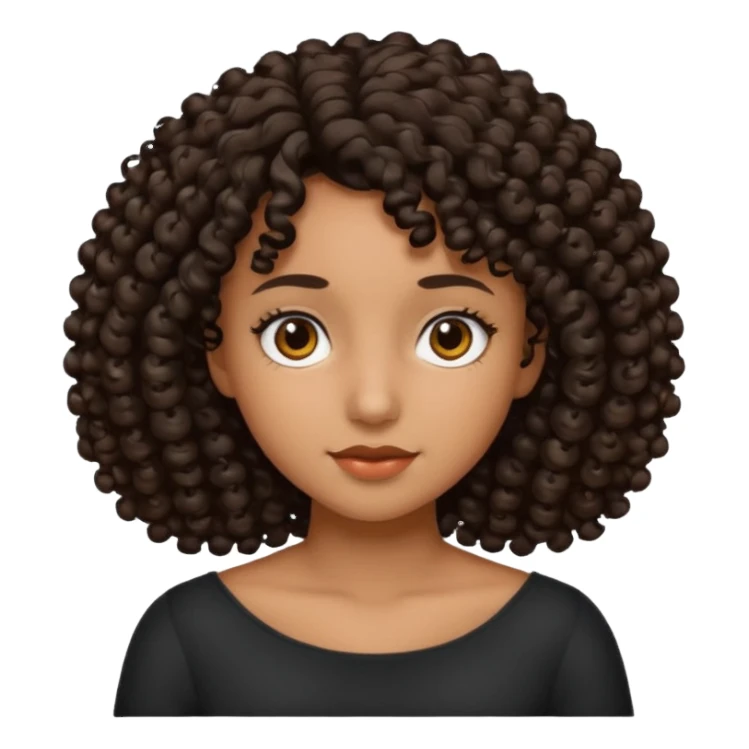 Menina de cabelo cacheado preto e abaixo do ombro  sticker