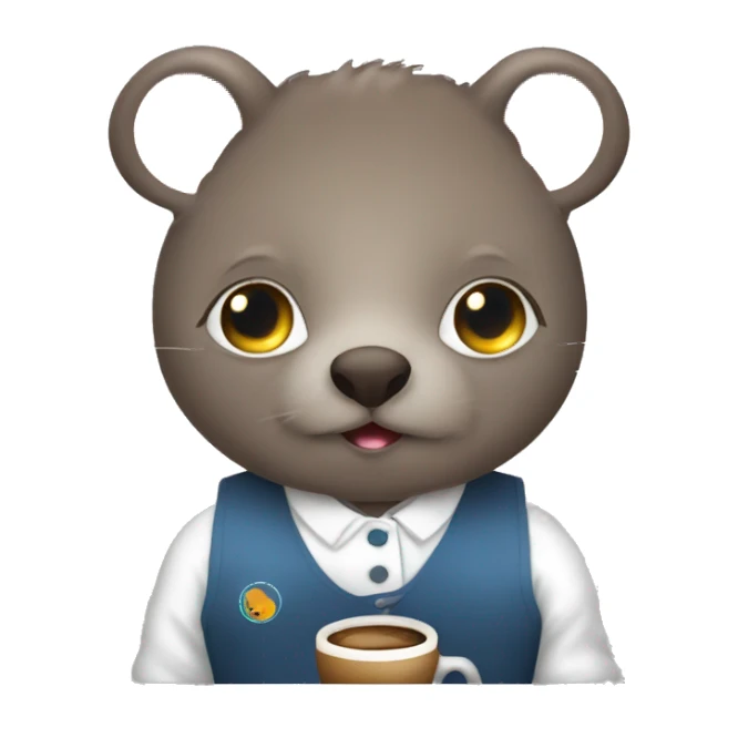 Barista wombat with la marzocco sticker