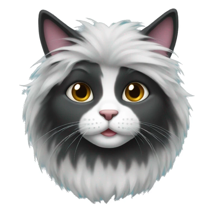 black long haired fluffy girl cat sticker