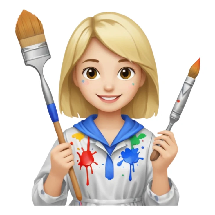 girl painter sticker