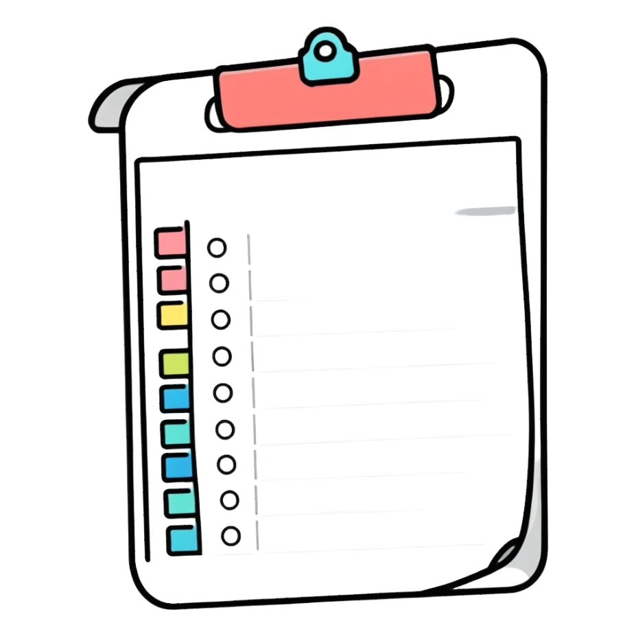 soft pastel kawaii rounded to-do list sticker with cute checkboxes sticker