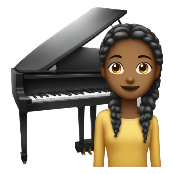 Girl n piano sticker