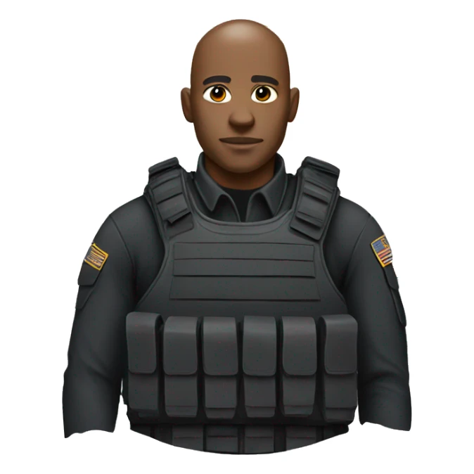 Black bald SWAT officer  sticker