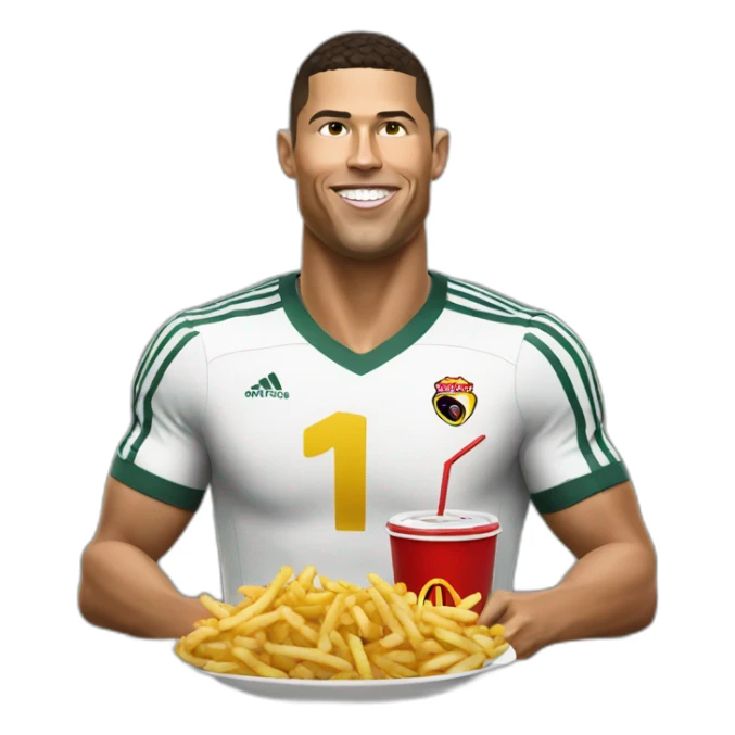 Ronaldo eating fast food sticker