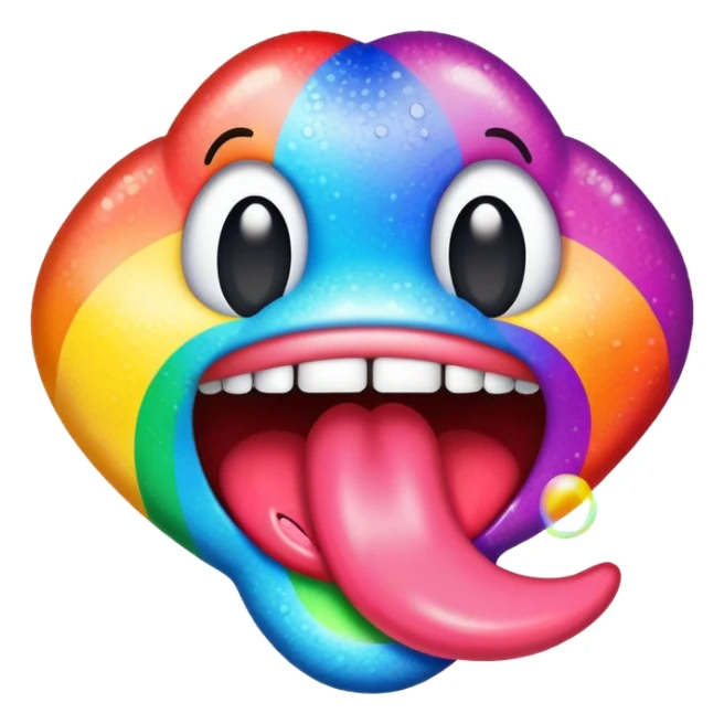 Rainbow tongue  sticker