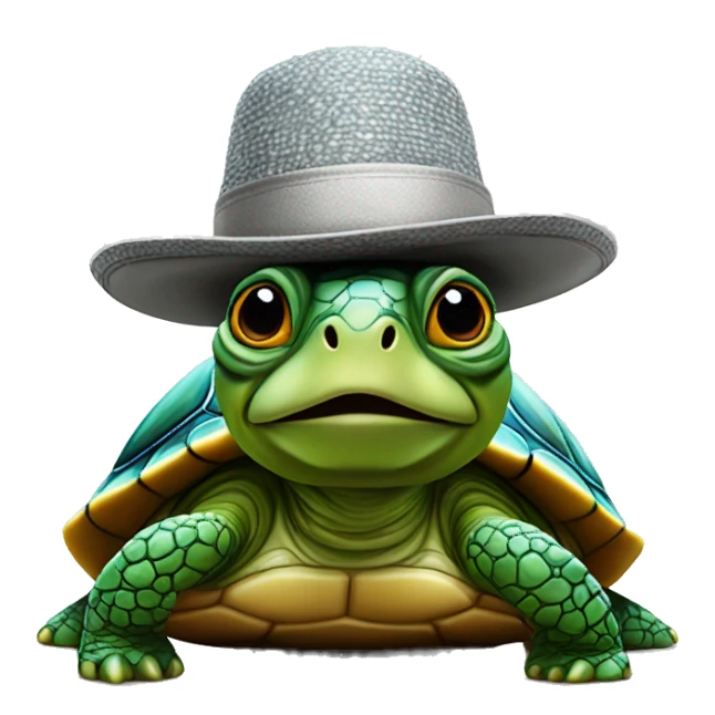 photorealistic turtle in a jewish hat  sticker