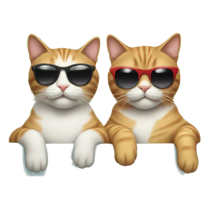 two cats wearing sunglasses relaxing sticker