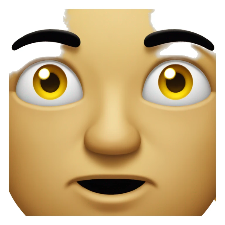 Normal yellow face emoji with rock one eye brow raise expression  sticker