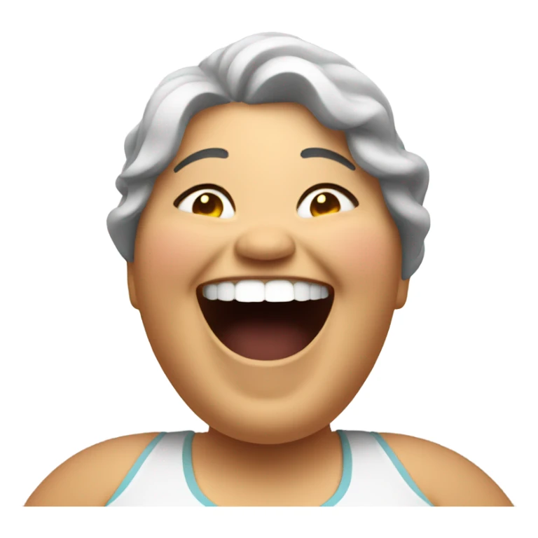 fat woman laughing sticker