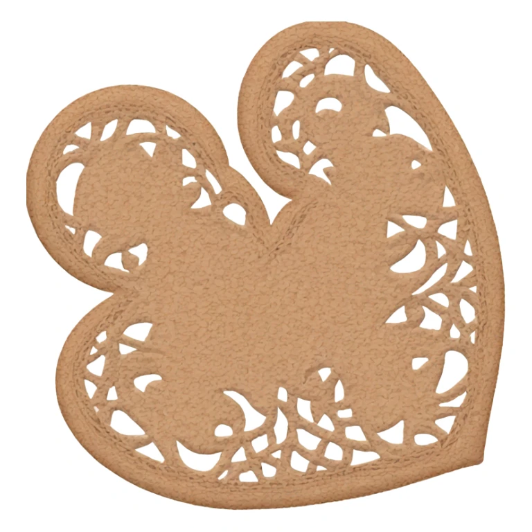 Pale brown lace heart sticker
