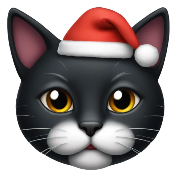 Black Cat wearing a XMAS hat  sticker