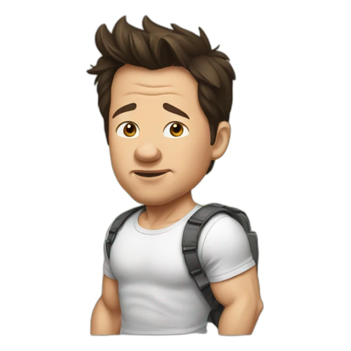 mark wahlberg cartoon wearing tee sticker